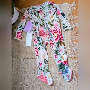 Milk + Coco Camila Long Sleeve Romper Onesie w/ Footsies NWT